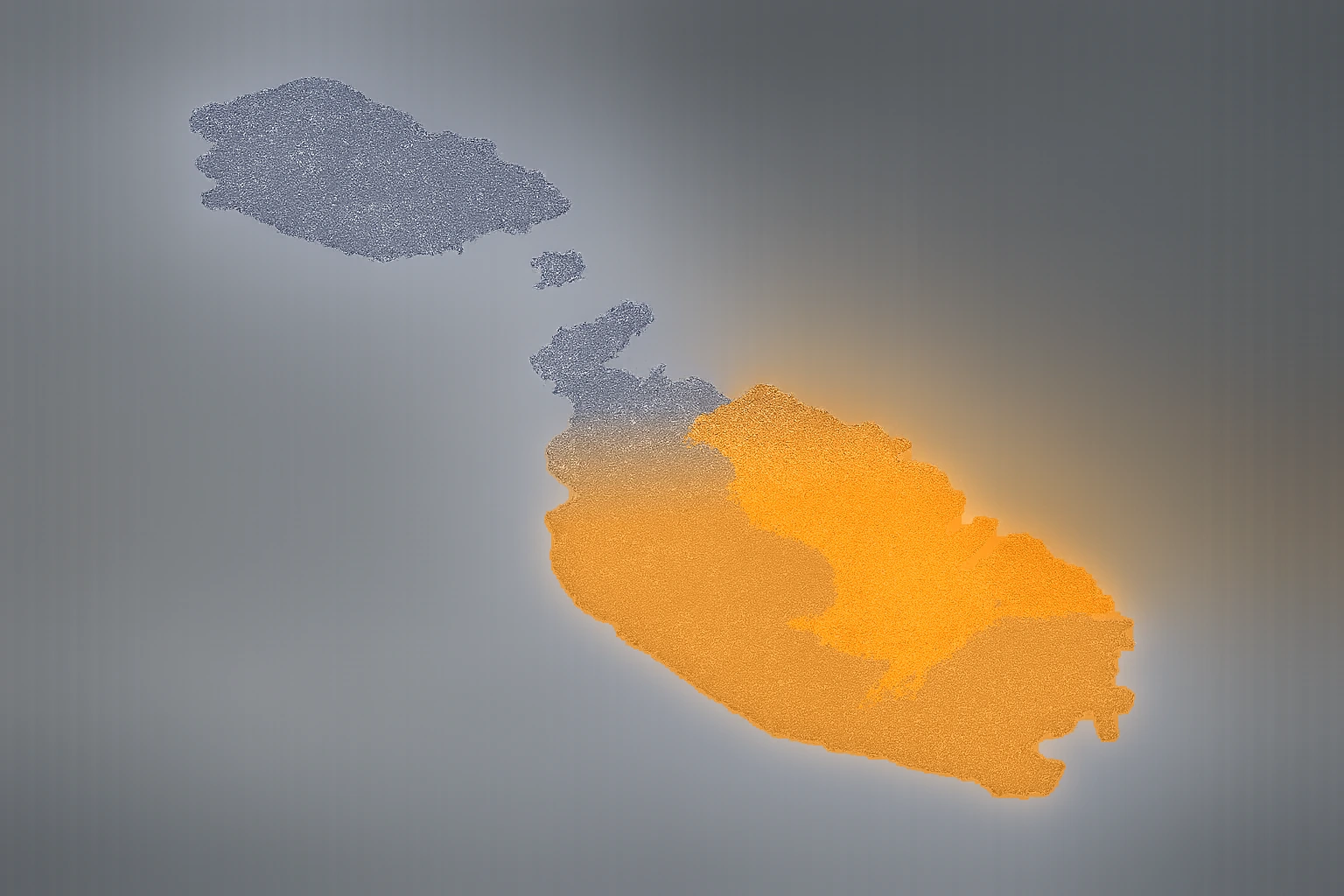 Map of Malta showing Central & South service area